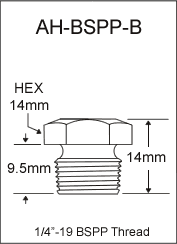 1/4"-19 BSPP BRASS FLUSH TYPE GREASE FITTINGS
