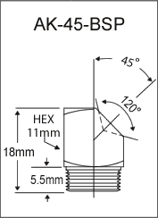 1/8"-28 45 Degree BSPP Flush Fitting