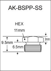 1/8"-28 BSPP Stainless Steel Flush Fitting