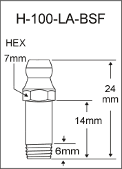 1/4"-26 BSF Grease Fitting