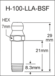 1/4"-26 BSF Grease Fitting