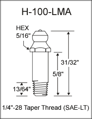 Taper Thread Grease Zerk
