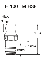 1/4"-26 BSF Grease Fitting