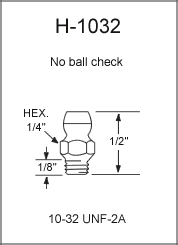 10-32 UNF-2A Special Thread Grease Fittings