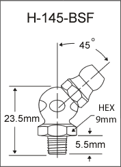 1/4"-26 BSF Grease Fitting