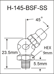 1/4"-26 BSF Grease Fitting