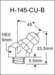 1/4"-28 UNF 45 DEGREE BRASS GREASE FITTING