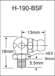 1/4"-26 BSF Grease Fitting