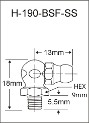 1/4"-26 BSF Grease Fitting