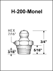 1/8" PTF Monel Grease Fitting