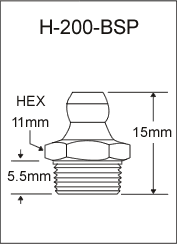 1/8"-28 BSP Grease Fittings