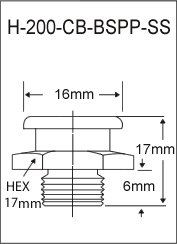 1/8"-28 BSPP Stainless Steel Button Head