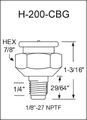 1/8" NPTF Giant Button Head Grease Fittings