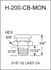 1/8" PTF Monel Standard Button Head Grease Fittings