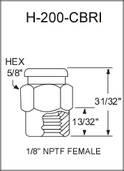 1/8" NPTF Female Thread Button Head Grease Fittings