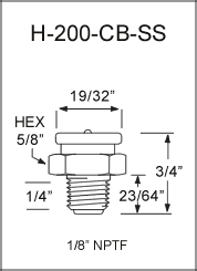 STAINLESS STEEL BUTTON HEAD GREASE FITTING