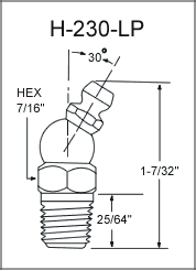 1/8" NPT 30 Degree Leakproof Grease Fitting