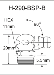 1/8" BSP 90 DEGREE GREASE FITTING