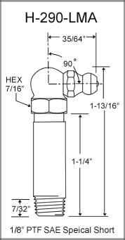 1/8" PTF Grease Fitting