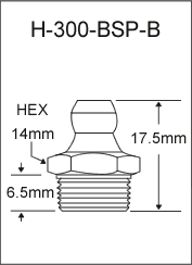1/4"-29 BSP BRASS GREASE FITTING