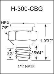 1/4" NPTF Giant Button Head Grease Fittings