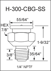 STAINLESS STEEL GIANT BUTTON HEAD GREASE FITTING