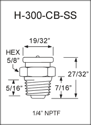 STAINLESS STEEL BUTTON HEAD GREASE FITTING