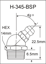 1/4"-19 BSP 45 Degree Grease Fittings