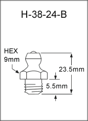 3/8"-24 UNF BRASS GREASE FITTING