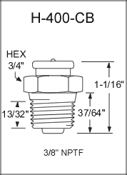 3/8" NPTF Standard Button Head Grease Fittings