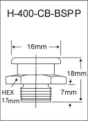 3/8"-19 BSPP Button Head Grease Fitting