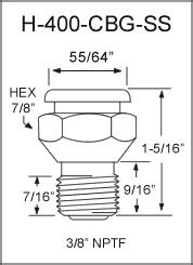 STAINLESS STEEL GIANT BUTTON HEAD GREASE FITTING