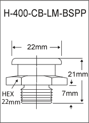 3/8"-19 BSPP Button Head Grease Fitting