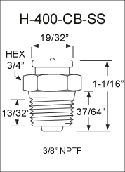 STAINLESS STEEL BUTTON HEAD GREASE FITTING