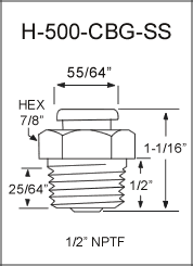 STAINLESS STEEL BUTTON HEAD GREASE FITTING