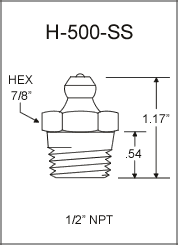 1/2" NPT GREASE FITTING