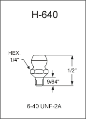6-40 UNF-2A Special Thread Grease Fittings