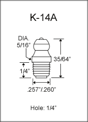 1/4"-Drive Type Grease Fitting