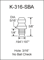 3/16" Drive Type Grease Fitting