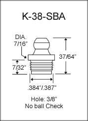 3/8" Drive Fitting, No Ball Check