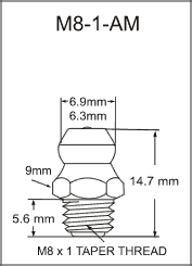 8mm Grease Fitting